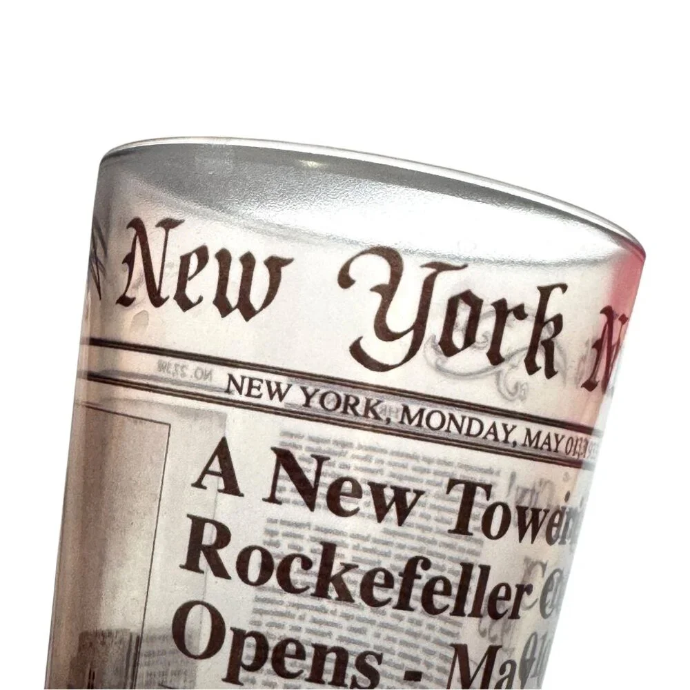 Top Of The Rock Souvenir Glass Tumbler 2013 Rockefeller Center New York News NYC